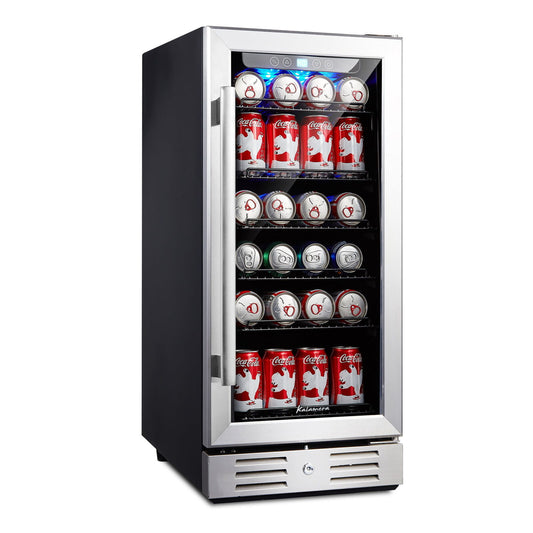 Built-in 96 Can Beverage Cooler with Dual Pane Glass Door Kalamera 2.8 Cu.ft 15"