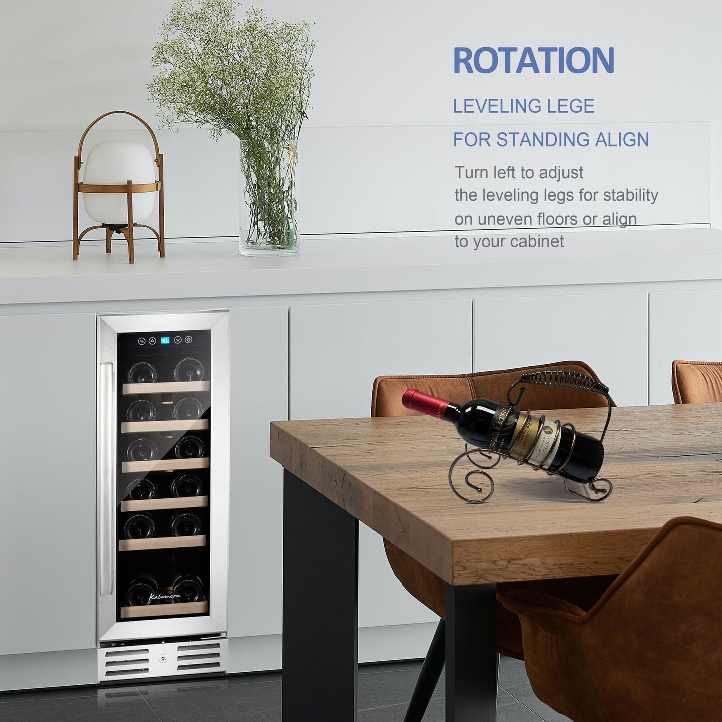 18 Bottle Single Zone Freestanding Wine Refrigerator Wine Cooler Touch Control