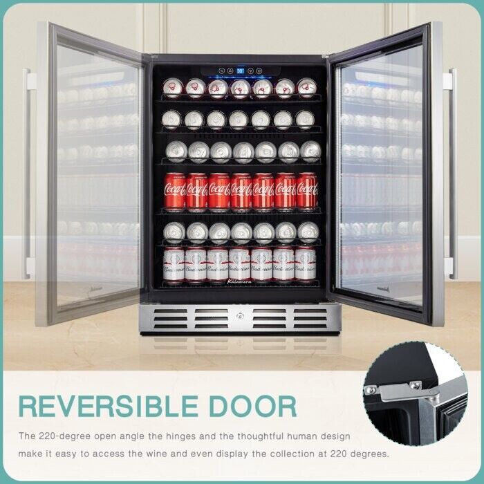 Kalamera built-in refrigerator 175 cans 12oz convertible beverage wine cooler