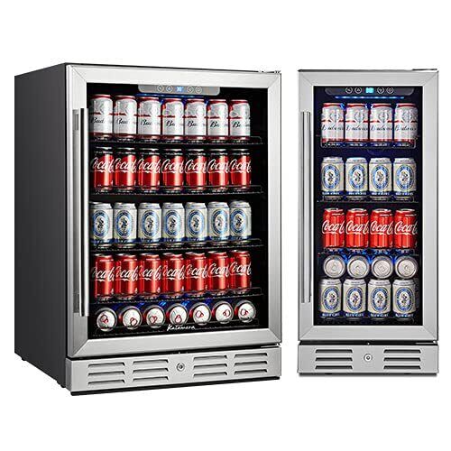 Kalamera 15 24 inch 96 or 154 Cans Capacity Beverage Cooler - Built in freestand