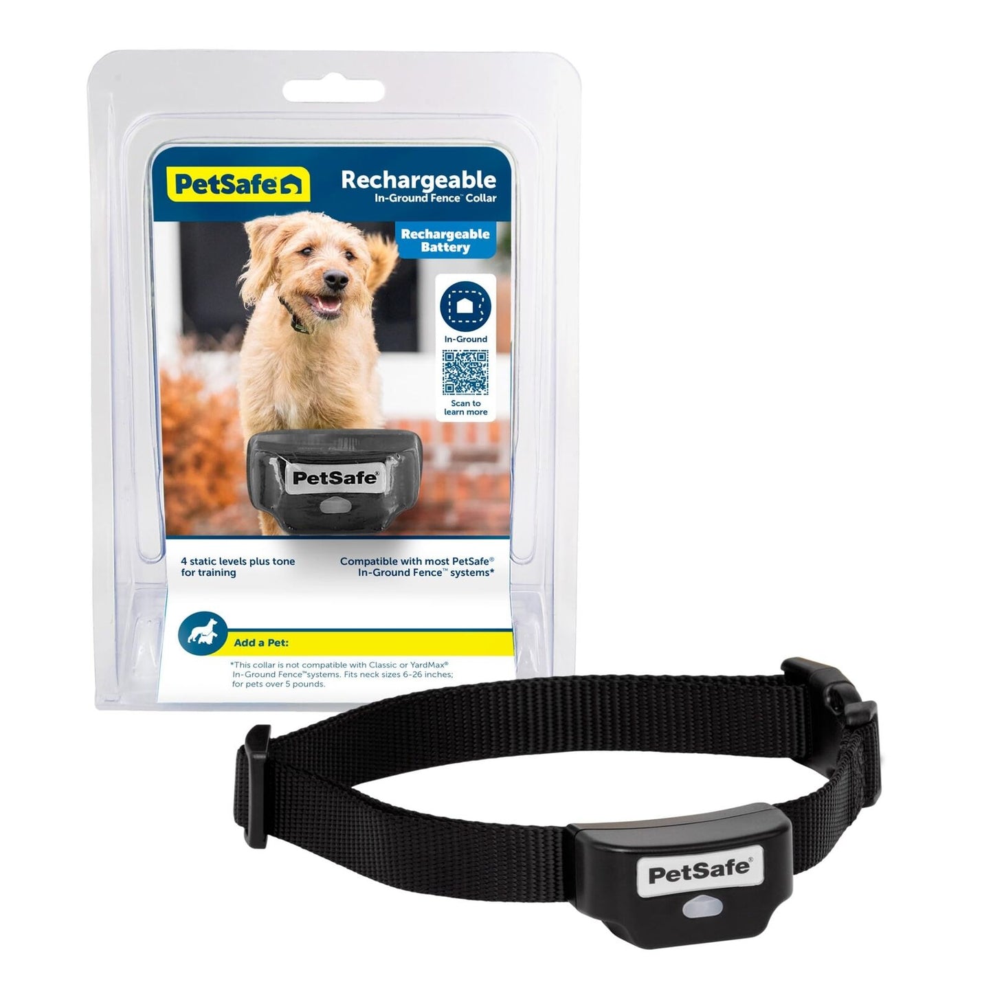 PetSafe Rechargeable In-Ground Pet Fence Receiver Collar for Cats and Dogs Wa...