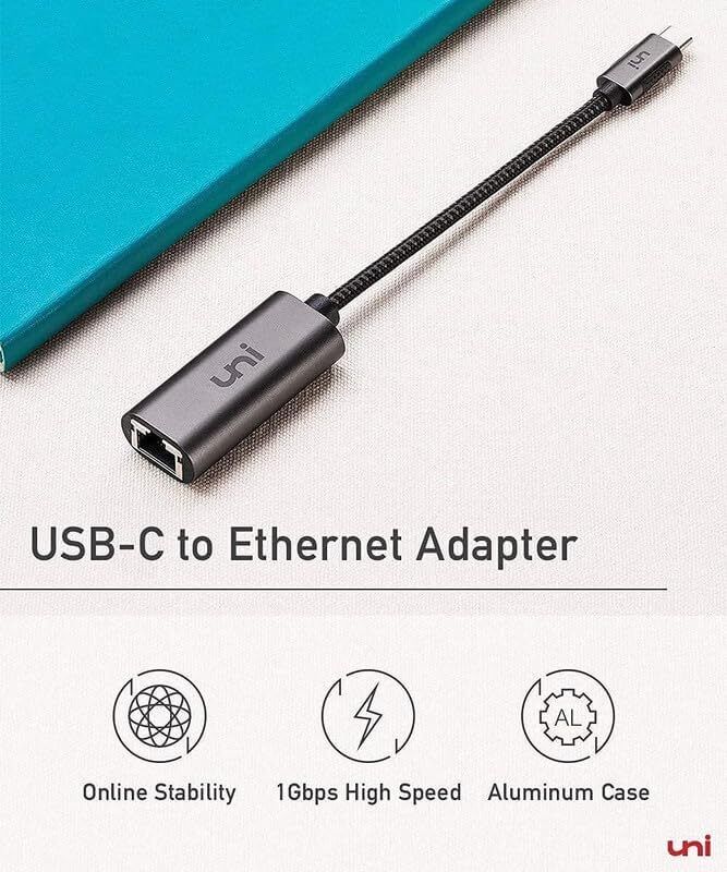 USB C to Ethernet Adapter uni Driver Free RJ45 to USB C [Thunderbolt 3/4 Comp...