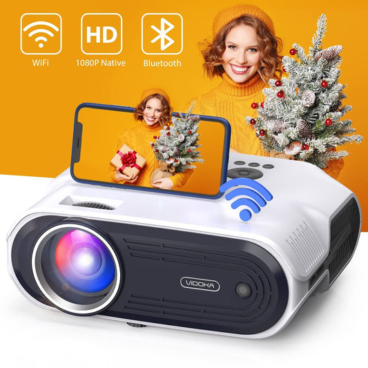 VIDOKA Native 1080P Projector with WiFi and Bluetooth 8000L Full HD Projector...