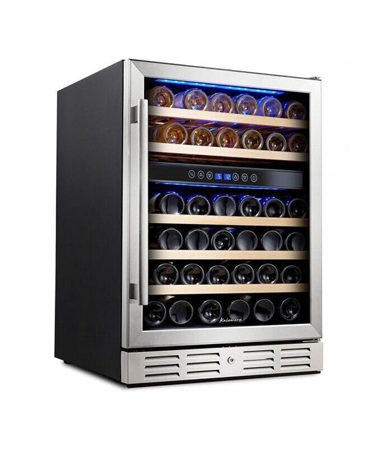 24 in built in 46 bottle dual zone wine cooler refrigerator