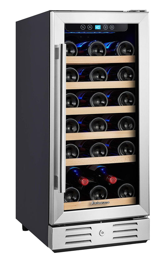 Kalamera Mini Fridge 15" Wine Cooler Refrigerator - 30 Bottle Wine Fridge wit...