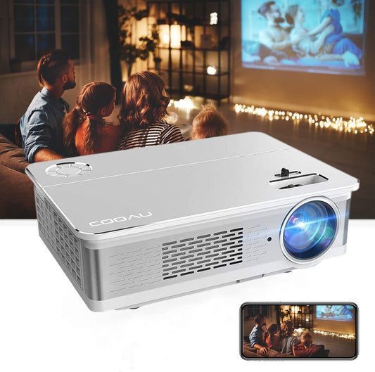 COOAU Native 1080P Home Cinema Projector Theater 6800 Lumens with Hi-Fi Speakers