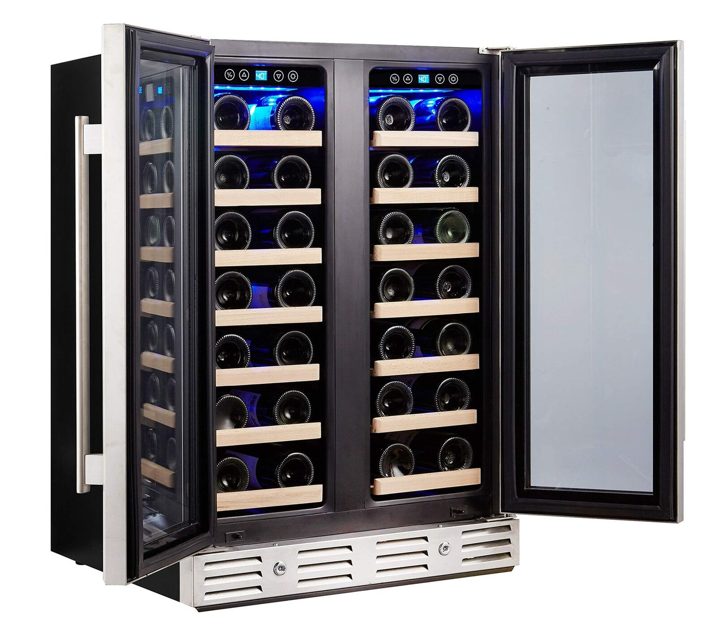 Kalamera KRC-40DZB 24" 40-bottle Wine Cooler Refrigerator with Dual Zone/Stai...