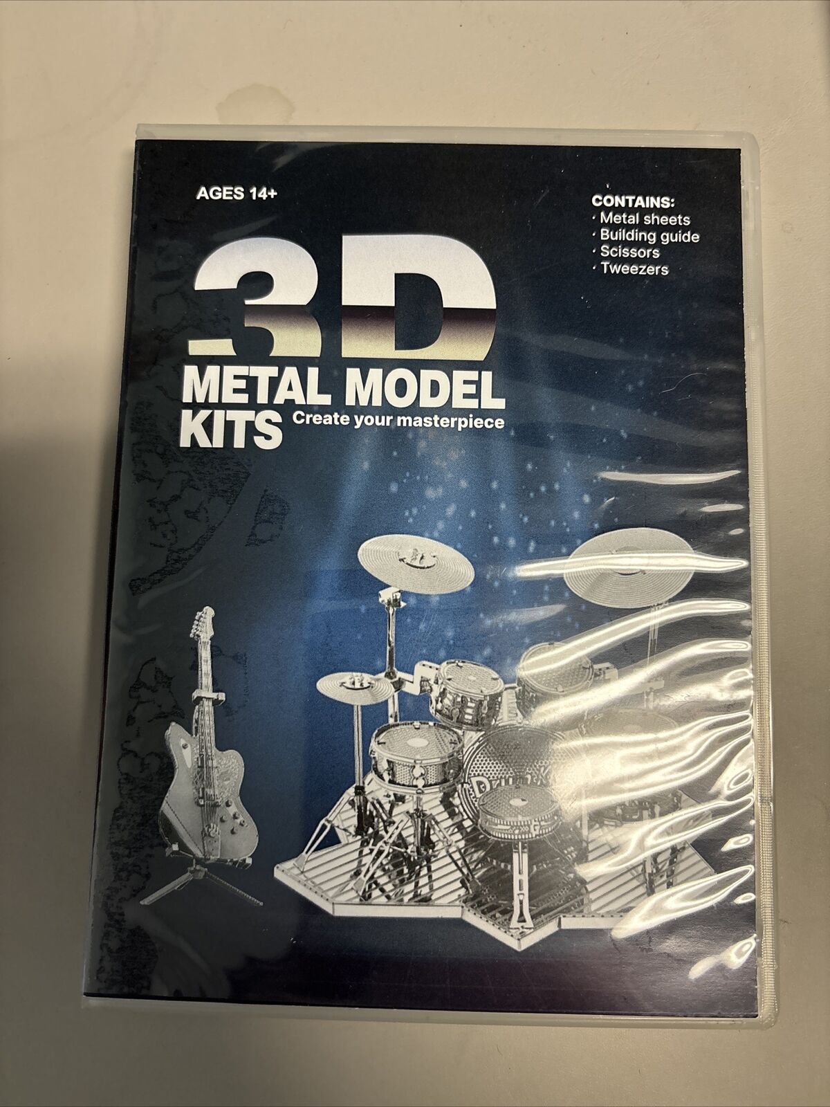 3D Metal Model Kit Drums & Guitar Set NEW