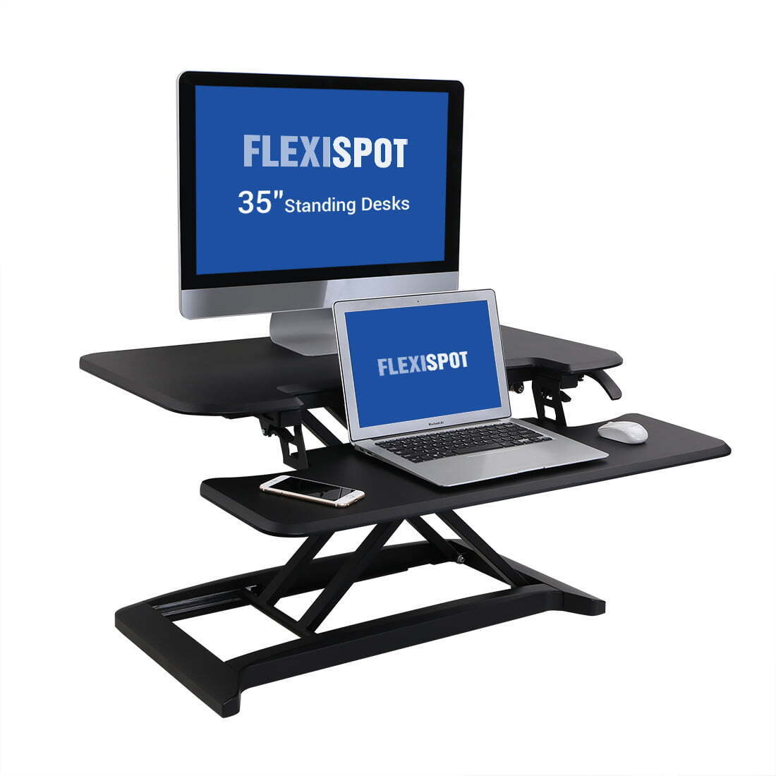 FlexiSpot M7MB Stand Up desk Converter -35" Standing desk Riser with Deep Key...