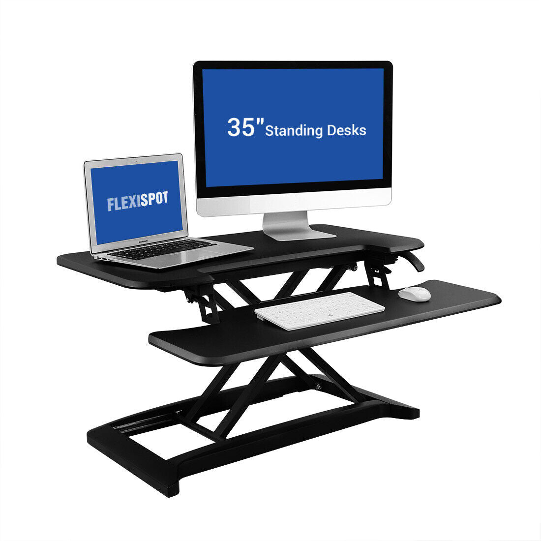 FlexiSpot M7MB Stand Up desk Converter -35" Standing desk Riser with Deep Key...