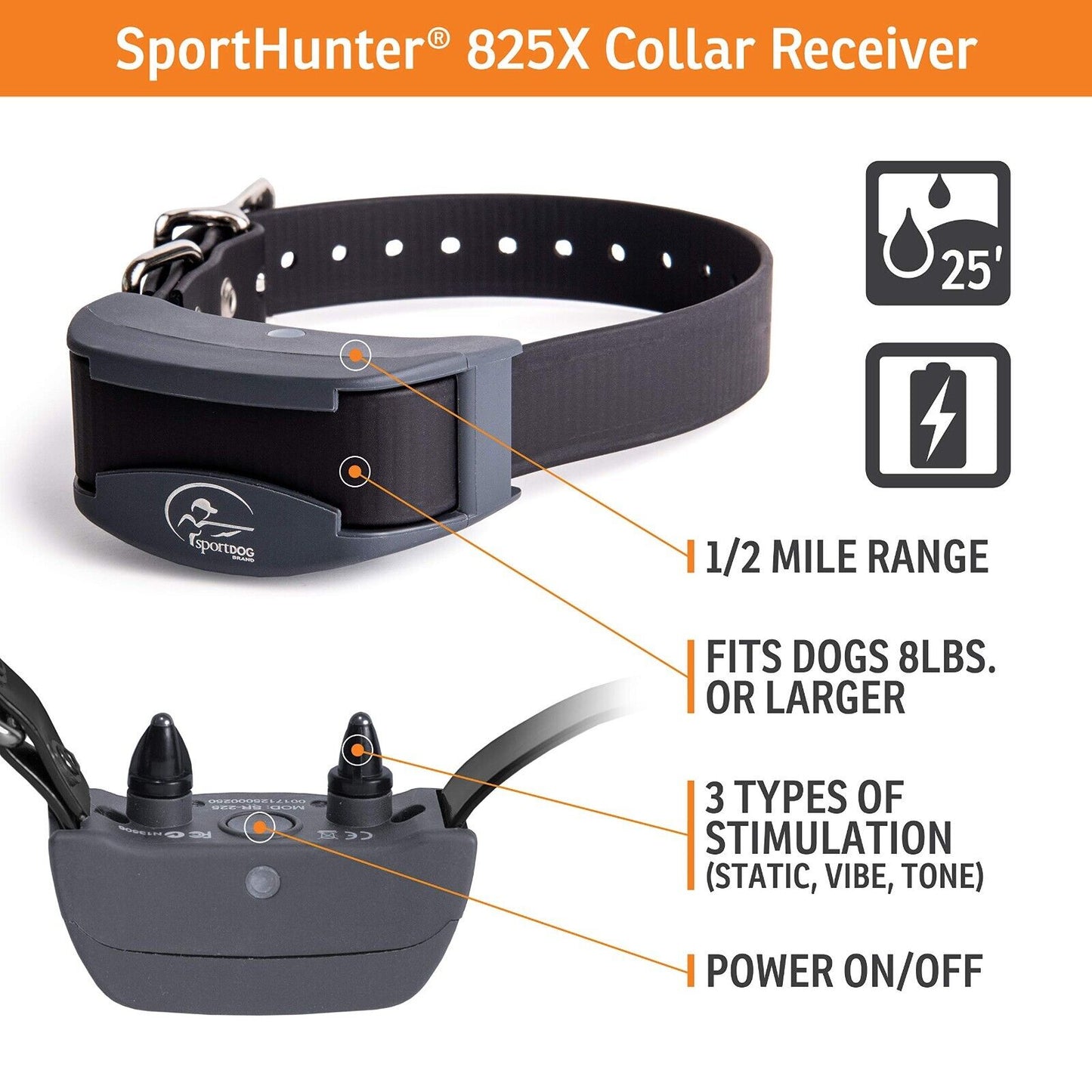 SportHunter 825X Remote Trainer Rechargeable Dog Training Collar  Shock Vibrate