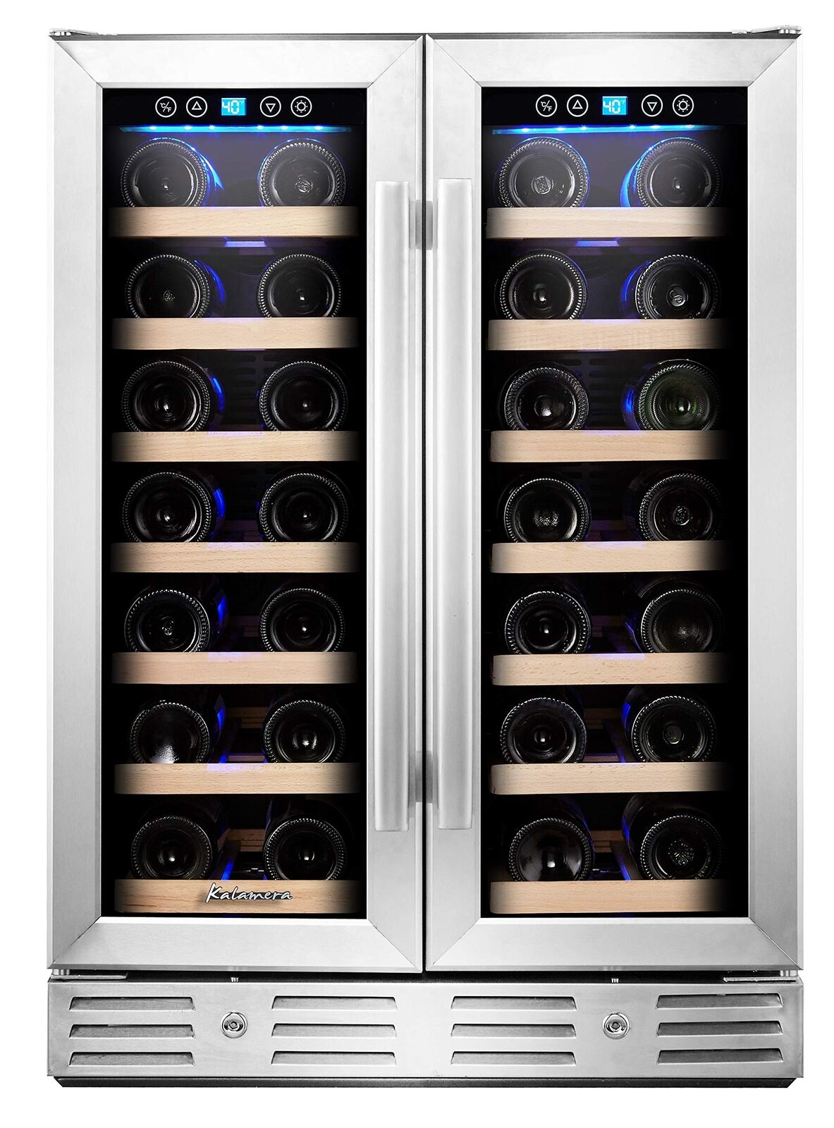 Kalamera KRC-40DZB 24" 40-bottle Wine Cooler Refrigerator with Dual Zone/Stai...