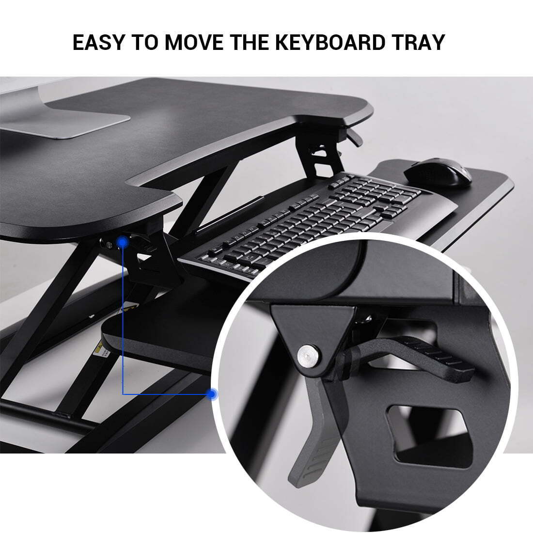 FlexiSpot M7MB Stand Up desk Converter -35" Standing desk Riser with Deep Key...