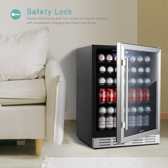 Kalamera built-in refrigerator 175 cans 12oz convertible beverage wine cooler