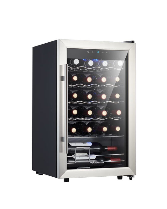 Kalamera KRC-24SS 24 Bottle Single Zone Wine Cooler Small Fridge Black